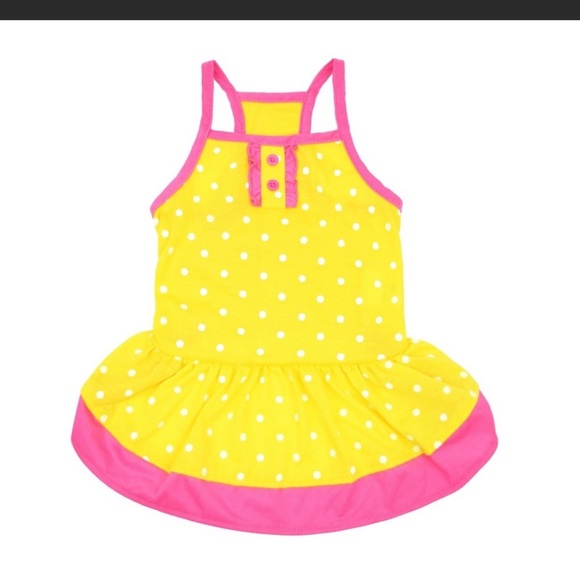 NWT Vibrant Life Yellow Polka Dot Dog Dress XXS - Picture 4 of 6